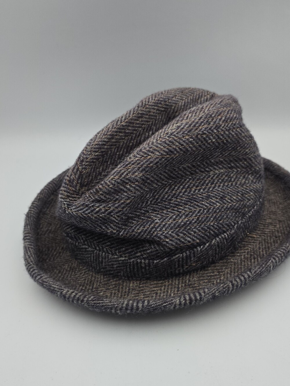 Vintage Totes Gray Trilby Fedora Hat Size Small 6 3/4-6 7/8